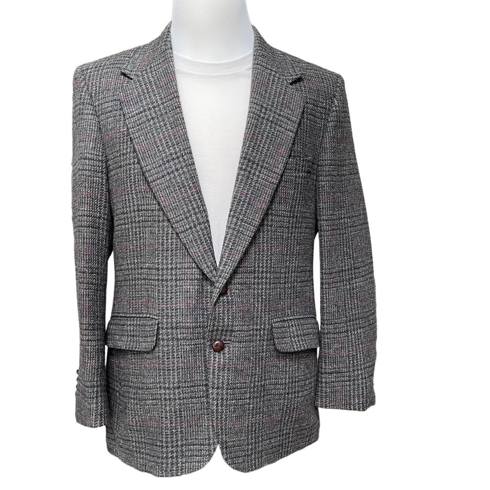 Vintage Two Button Wool Tweed Jacket/ Sport Coats By Robert Stock Size: 42R